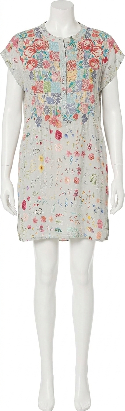NEW JOHNNY WAS paityn embroidered floral mini dress in multi